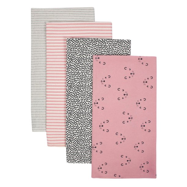 Gerber Baby Girl Organic Flannel Receiving Blankets, 4Pack Walmart