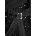 thumbnail image 6 of Sholeno Lyrical Dance Dress for Women V-neck Long See-through Sleeves Rhinestone Modern Contemporary Black XL, 6 of 7