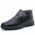 thumbnail image 5 of plus Size Winter Waterproof Men's Casual Leather Shoes Flannel High Top Slip-on Warm Winter Shoes for Mens Work Shoes (black,39), 5 of 6