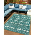 thumbnail image 1 of Rugs.com Outdoor Lattice Collection Rug – 8' x 10' Teal Flatweave Rug Perfect For Living Rooms, Large Dining Rooms, Open Floorplans, 1 of 8