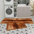 thumbnail image 5 of Burnt Orange Kitchen Rugs Set 2 Pieces, Modern Geometric Orange Non-Slip Rubber Backing Floor Mats Doormat Bathroom Runner Area Rug Carpet, Painting Abstracvt Art, 15.7x23.6in + 15.7x47.2in, 5 of 6