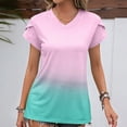 thumbnail image 2 of Pisexur Hauts pour Femmes, Hauts d'Été pour Femmes, Hauts de Printemps pour Femmes 2025, T-Shirt Décontracté à Manches Courtes Col Rond pour Femmes Rose, 3TG, 2 of 4