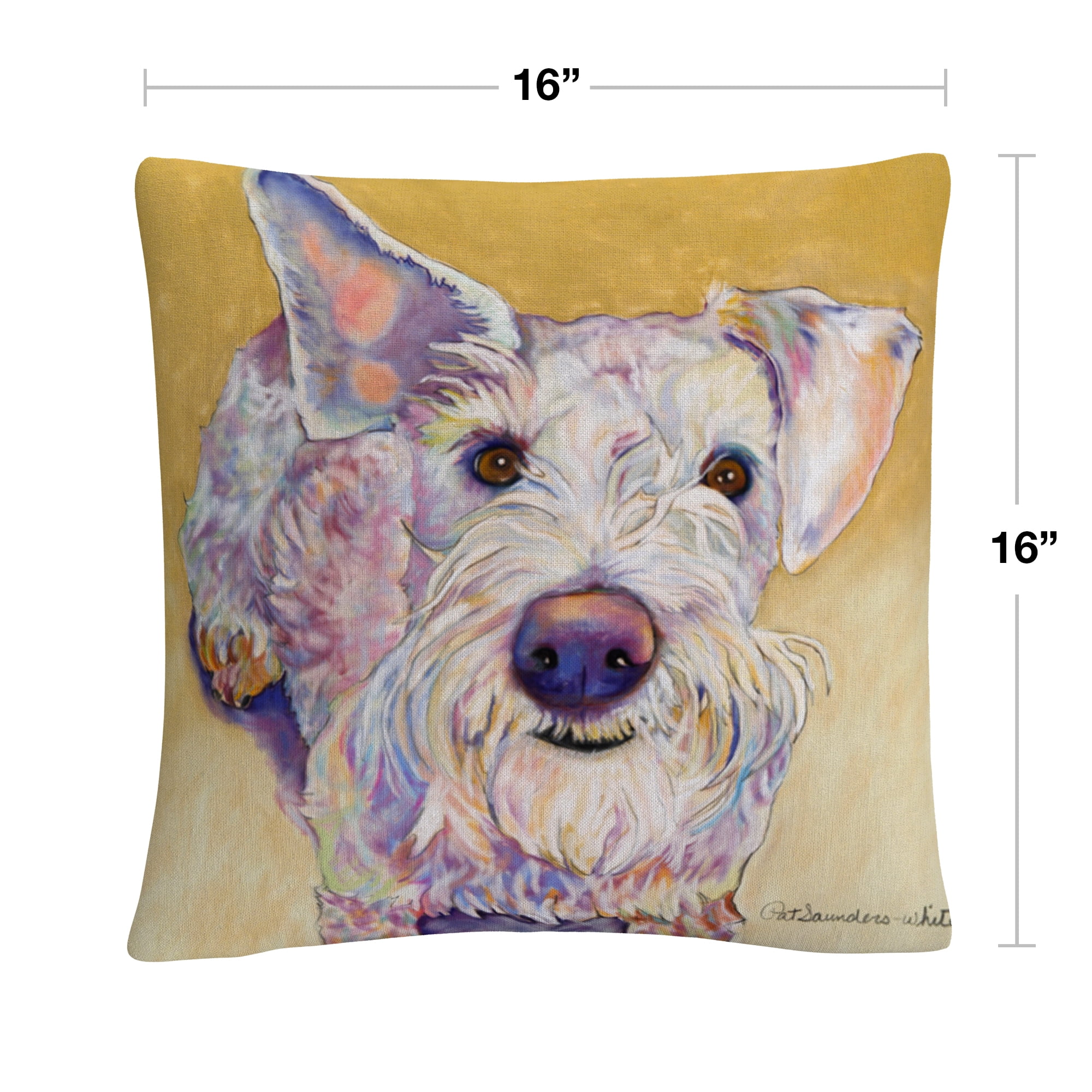 Scooter' Animals Pets Painting Bold By Pat Saunders-White 16 X 16 Decorative Throw Pillow