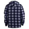 thumbnail image 4 of Chaqueta Gary Com de franela a cuadros sherpa con forro polar azul marino 5XL para hombre, 4 of 8