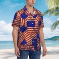 thumbnail image 4 of Haiem Vintage USA Flag Printed Hawaiian Shirt for Men - Men’s Casual Beach Summer Shirts - Stretch Fabric with Modern Fit-X-Large, 4 of 7