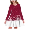 thumbnail image 2 of WEAIXIMIUNG Robe Pull Noire Filles Robe de Noël Manches Longues Imprimée Évasée Robes de l'Action de Grâce 3 14 Ans 3-4 Ans, 2 of 4