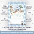 thumbnail image 2 of Blue Gingham Barnyard Boy Baby Shower Invitations, 20 Fill-In Cards with Envelopes, 5x7 Baby Shower Invites & Supplies, New Baby Celebration Cards, Made in USA by Amanda Creation, 2 of 9
