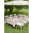 thumbnail image 4 of Outdoor Tablecloth with Umbrella Hole for Patio/Picnic/Party/Camping, Colorful Polka Dot Waterproof Table Cloth Rectangle Table Cover Washable, Cartoon Cute Abstract Graffiti Beige (52"x 70"), 4 of 8