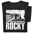 thumbnail image 2 of Collections Etc Rocky Iconic Philadelphia Art Museum Run Scene Black T-Shirt, 2 of 3