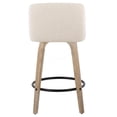 thumbnail image 5 of White-Washed Wood Cream Fabric Counter Stools, Set of 2 with Swivel Seats and Footrest, 5 of 5