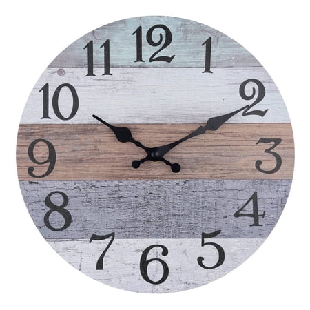 DESIGNICE Wall Clock,Elegant Wood Grain Design Large Wall Clock,Battery-Operated Convenience Small Wall Clock,Style10