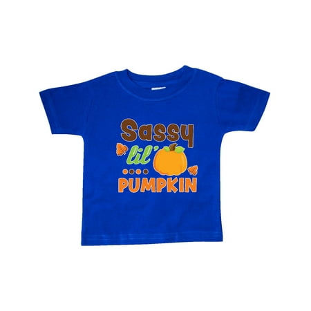 

Inktastic Thanksgiving Sassy Lil Pumpkin with Fall Leaves Gift Baby Girl T-Shirt