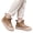 Khaki, variant on Wide Calf Winter Ankle Boots for Women Furry Lined Waterproof Leather Slip on Cute Flat Snow Booties