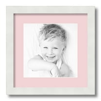 ArtToFrames 13x13 Matted Picture Frame with 9x9 Single Mat Photo Opening Framed in 1.25 Satin White Frame and 2 Hollyhock Mat (FWM-3966-13x13)