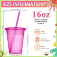 thumbnail image 4 of Cups with Straws and Lids Kids Tumbler with Straw Reusable Water Bottle Iced Coffee Travel Mug Adults Plastic Cups for Parties 16 oz(Modern Colors,30 Pack), 4 of 6