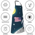 thumbnail image 5 of Pofeuu Astronaut With USA Flag Print Waterproof Apron with Pockets Adjustable Cooking Aprons Kitchen Bib for Baking Household Cleaning, 5 of 8