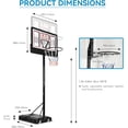 thumbnail image 6 of DWVO Portable Basketball Hoops for Outside, Basketball Hoop Outdoor 10 FT Adjustable, with 44in Shatterproof Backboard and 18in Rim, 4.4-10FT Height, 6 of 8