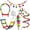 A, variant on Parakeet Toys Set, Colorful Bird Toys for Parakeets, Pet Bird Cage Hammock Swing Climbing Ladders Chewing Toy Mirror Hanging Bell Wooden Perch for Budgerigar, Conures, Love Birds (B)