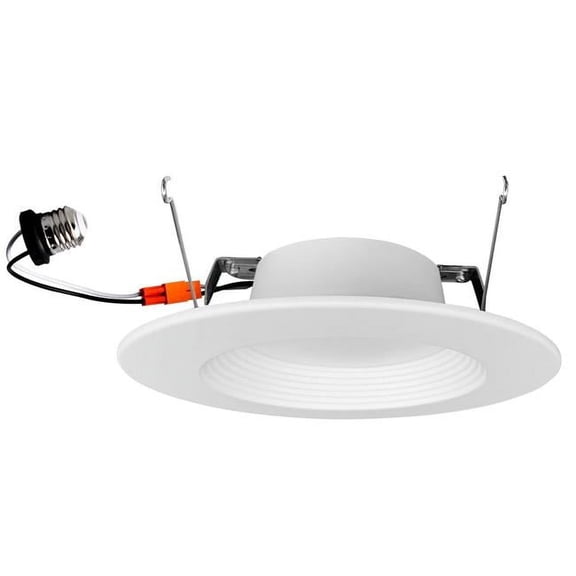 Sunshine Lighting  7.5 in. Sunlite LED Recessed Downlight Fixture - Iron - 15W - 1100 Lumens - 2700-3000-3500-4000 & 5000K - White - Pack of 6