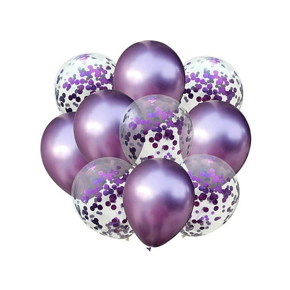 LOLIPPYY 10Pcs Birthday Latex Balloons Purple for Party Decorations Easy to Blow and Reuse