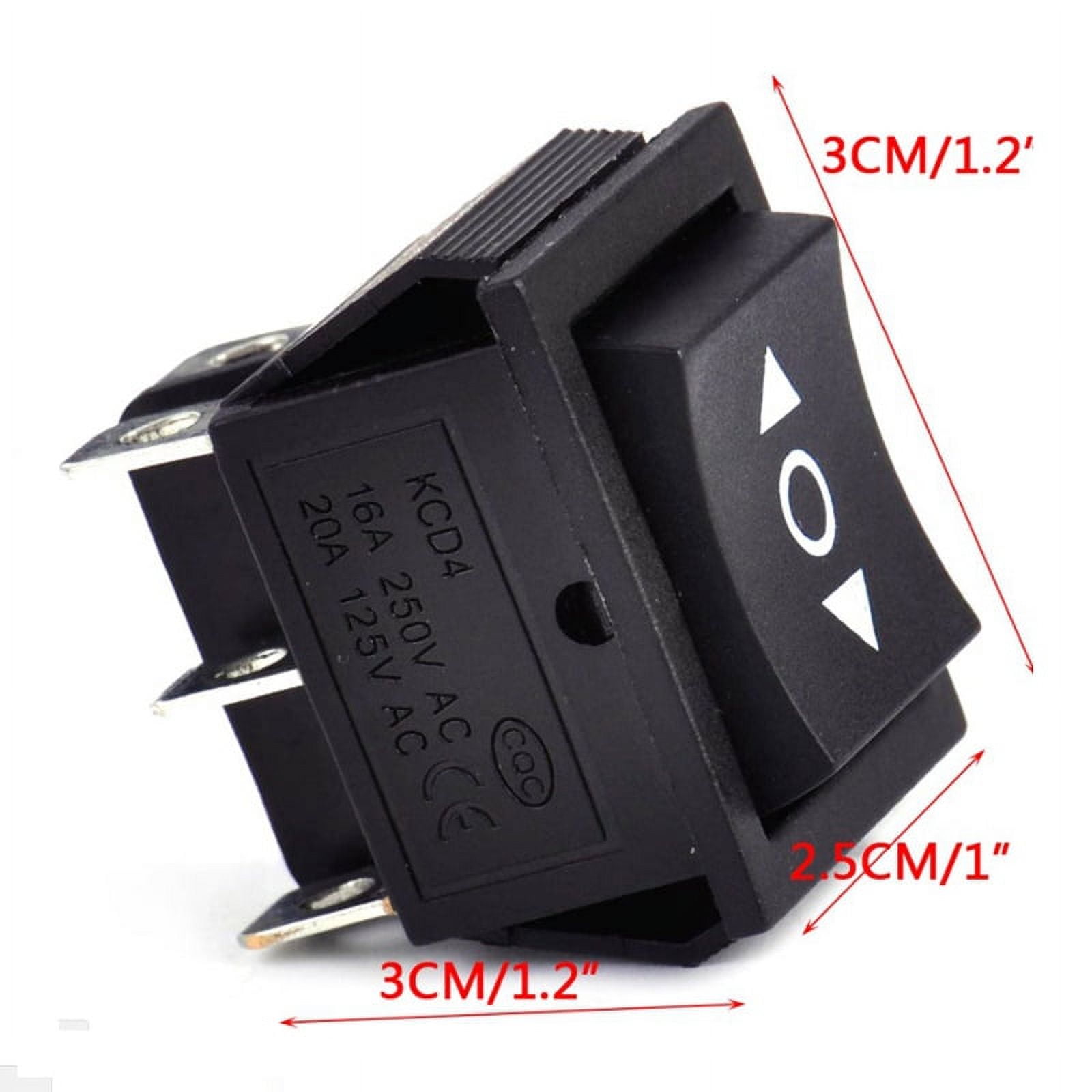 Mini Switch Round 15mm 2 Contacts Black 250V 3A On/Off Switch G113 0 1
