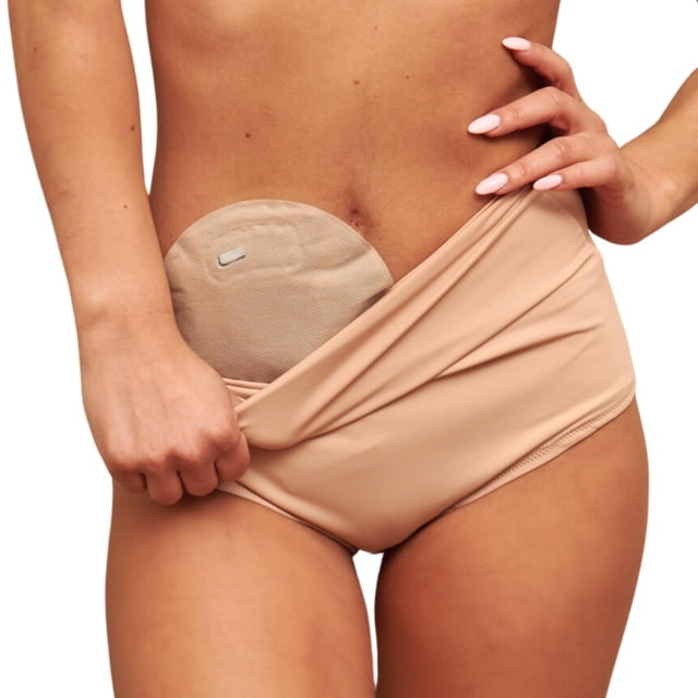 Ropa interior de ostomía SIIL para mujer, colostomía e ileostomía, color beige