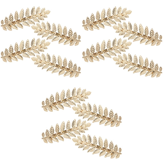 HEALEEP Easy to Use Iron Hair Barrettes Golden Leaf for Women Casual Ponytails 12Pcs 3.5x1.3In