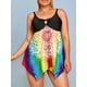 thumbnail image 1 of Talla grande salpicadura corbata tinte corbata floral boyshorts Tankini traje de baño Rosegal Vestidos casuales de talla grande, 1 of 5