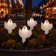 thumbnail image 5 of Halloween Outdoor Yard Decorations Solar Powered Ghost Ground Stakes with Colorful LED String Lights, Spooky Garden Markers for Holiday Yard Decor, 5 of 7