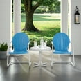 thumbnail image 5 of Crosley Furniture Griffith 3 Piece Metal Patio Conversation Set in Sky Blue, 5 of 7