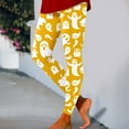 thumbnail image 2 of SNOWSONG Halloween Leggings for Women, Plus Size Leggings Women's Holiday Casual Halloween Printed Leggings Workout Exercise Bottoms, Womens Leggings, Tummy Control Leggings Yellow M, 2 of 6