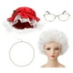 thumbnail image 2 of Christmas Holiday Decoration Hat Wig Glasses Gloves Necklace Set, 2 of 5
