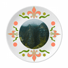 Jungle Valley Cliff Fog Forest Flower Ceramics Plate Tableware Dinner Dish