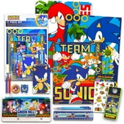 Sonic The Hedgehog School Supplies Value Pack for Kids - 13 Pc Bundle with Sonic Folders, Notebook, and Stickers for Boys and Girls | Sonic Back to School Supplies