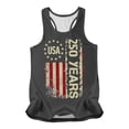 thumbnail image 4 of Wang6 Womens 4th of July Racerback Tank Tops Plus Size Summer USA Flag Printed Sleeveless Tops Causal Patriotic Independent Day Loose Graphic Tshirts 0429liGrey L, 4 of 5