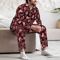 thumbnail image 7 of Honeii Ladybugs and Red Hearts Pattern Mens Pajamas Set,2pcs Men's Lounge Long Sleeve Sleep Shirt and Pajama Bottoms Sleepwear Set,Mens Pjs Sets-Small, 7 of 7