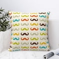 thumbnail image 6 of Rateoe Colorful Mustache Pattern Throw Pillow Cover Premium Pillow Stuffer Sham Square for Decorative Cushion Bed Couch Sofa(Pillow insert not included), 6 of 8