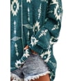 thumbnail image 4 of DYMADE Women Plus Size Loose V-Neck Long Sleeve Printed Blouse Top, 4 of 4