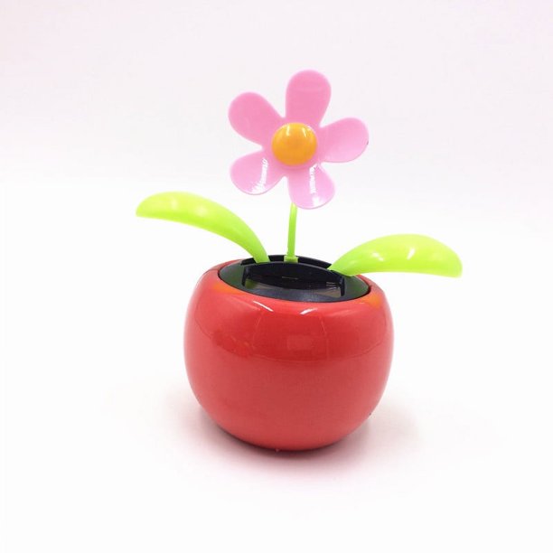Adorno de coche rojo, bailarina Solar de coche, estatuilla de decoración floral, adorno de coche, adorno de coche de energía Solar en Pla