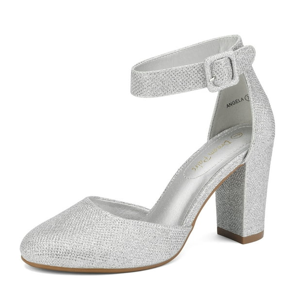 sparkly silver high heel shoes
