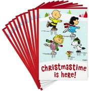 Paquet de cartes de Noël cacahuètes, patinage sur glace (10 cartes avec enveloppes), 10 cartes avec enveloppes, patinage sur glace (799XXH5129)
