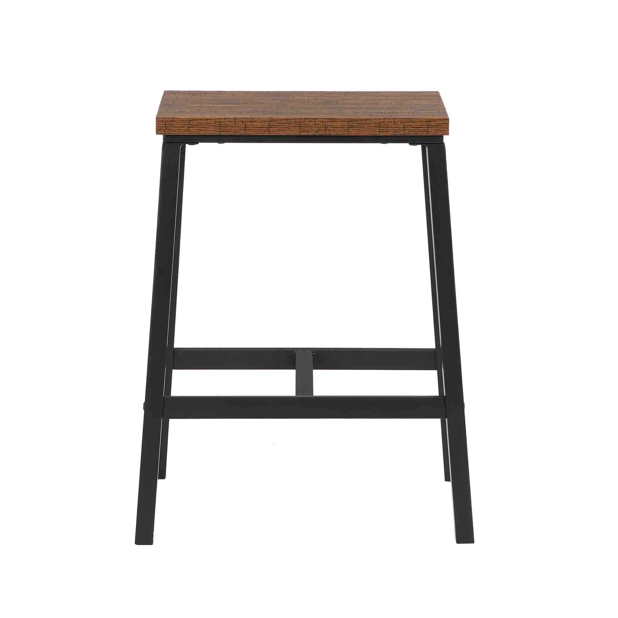 Kadyn Bar Table and Chairs Set for 4, 5-Piece Bar Height Dining Set with Shelves and Glass Holders, Brown