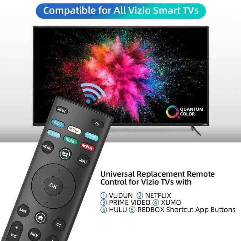 Replacement Pointer Remote For Vizio V-Series TVs – Fits V705-H3, V405-h9, V505-h9, V655-h4, V555-H1
