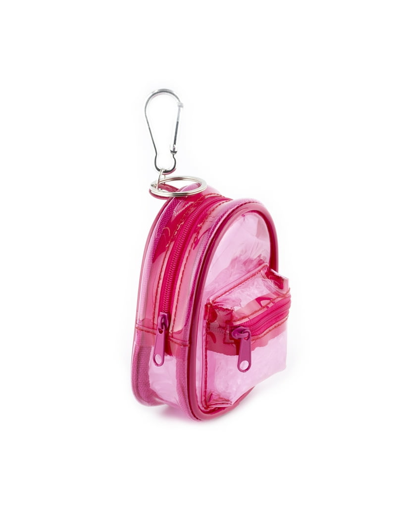 clear pink mini backpack Claire's Girls Clear Pink Mini Jelly Backpack Metal Keychain, Children's