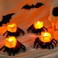 thumbnail image 5 of 12 Pcs Halloween Spider Tea Lights, Novelty LED Flameless Spider Candle Holder Battery Operated Orange Tea Lamps for Halloween Party Table Home Spooky Decor, 5 of 13