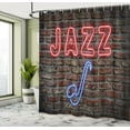 thumbnail image 5 of Ambesonne Music Shower Curtain, All Jazz Sign Brick Wall, 69"Wx75"L, Red Blue, 5 of 5