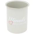 thumbnail image 1 of Home Basics Utensils Cutlery Holder with Steel Rim, White, 1 of 3