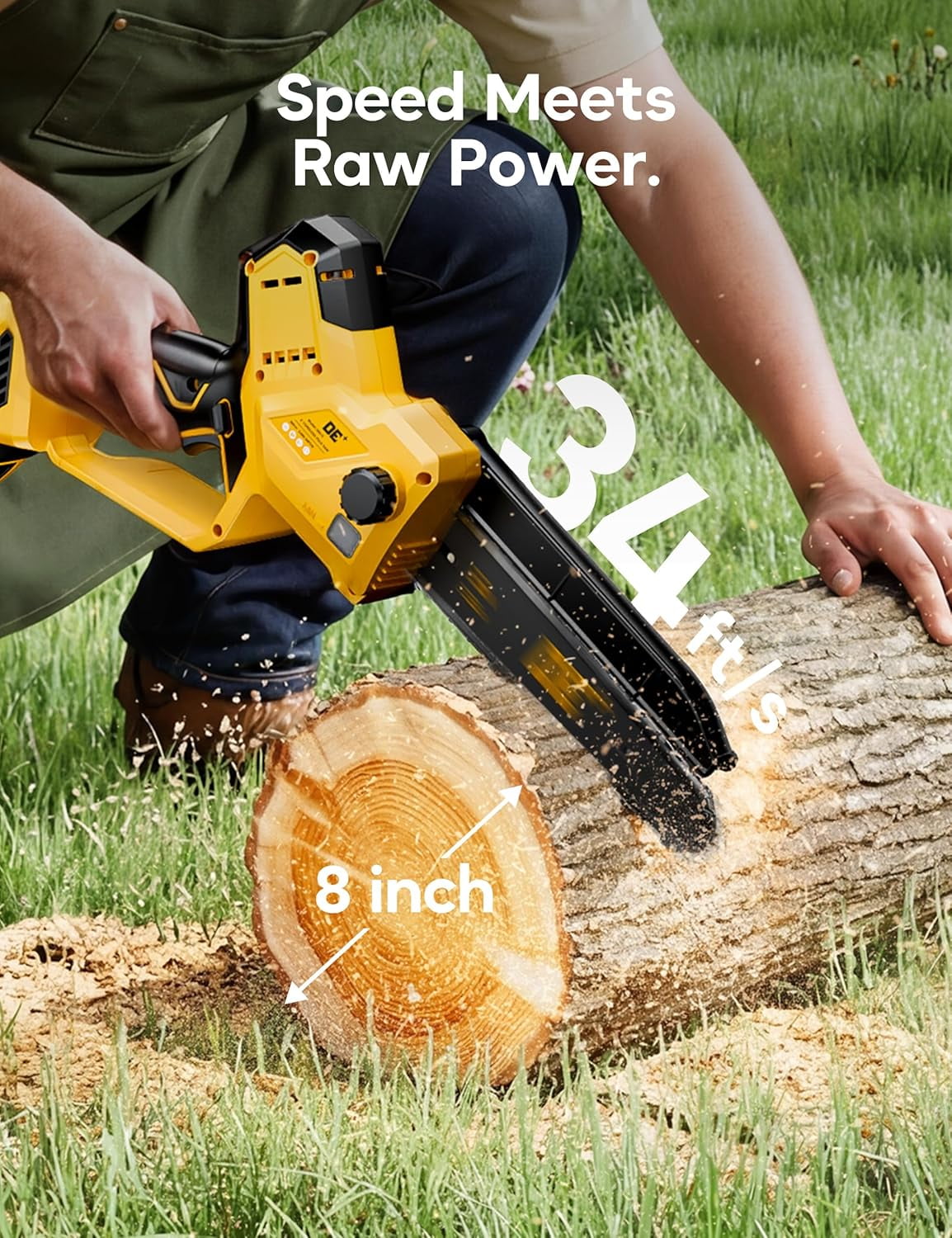 8" Cordless Mini Chainsaw, for DeWalt 20V Max Battery, Brushless Chainsaw for Tree Trimming Wood Cutting, Handheld Electric Power Chain Saw with Auto Oiler, Auto-Tension(Bare Tool Only)
