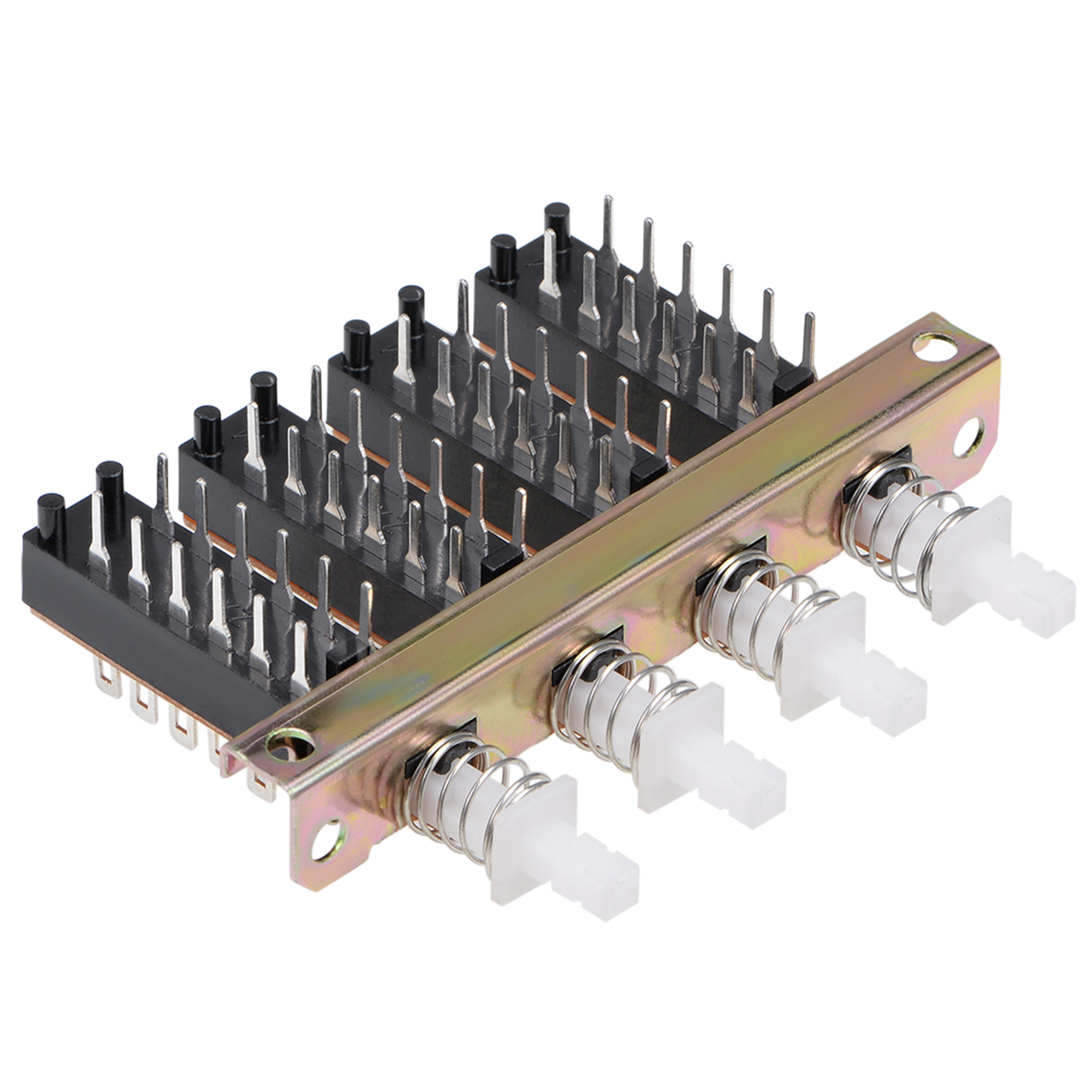 Interlock Push Button Switch, Piano Type 4 Pole Double Throw 12 Pin 4