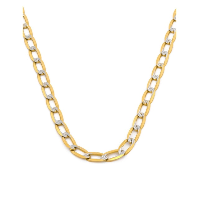 Cadena Barbada Inglesa Casa del Anillo Oro Italiano Sólido 10K 65 cm Amarillo Unisex